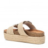 Sandalias plataformas Refresh 079445 taupe de rafia con cierre doble