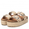 Sandalias plataformas Refresh 079445 taupe de rafia con cierre doble