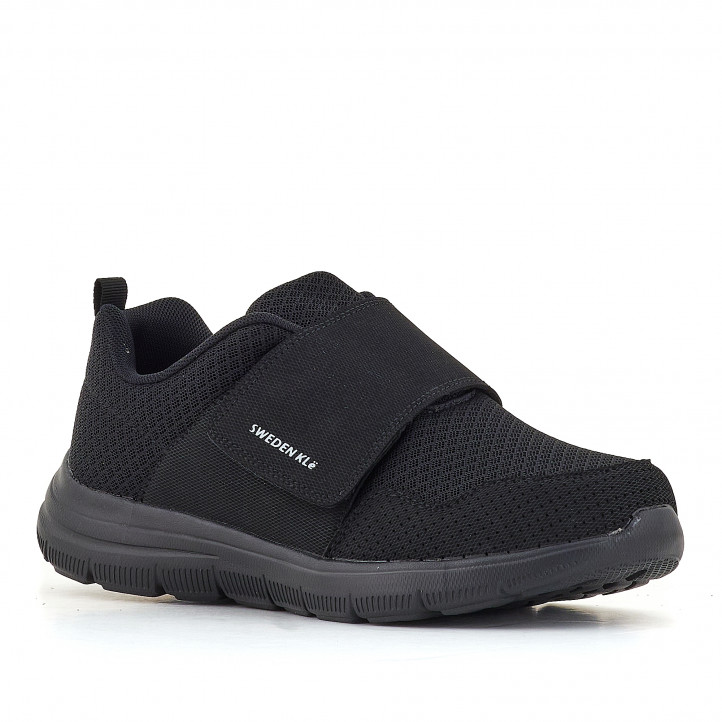 Zapatillas deportivas Sweden Klë negras con solapa de velcro - Querol online