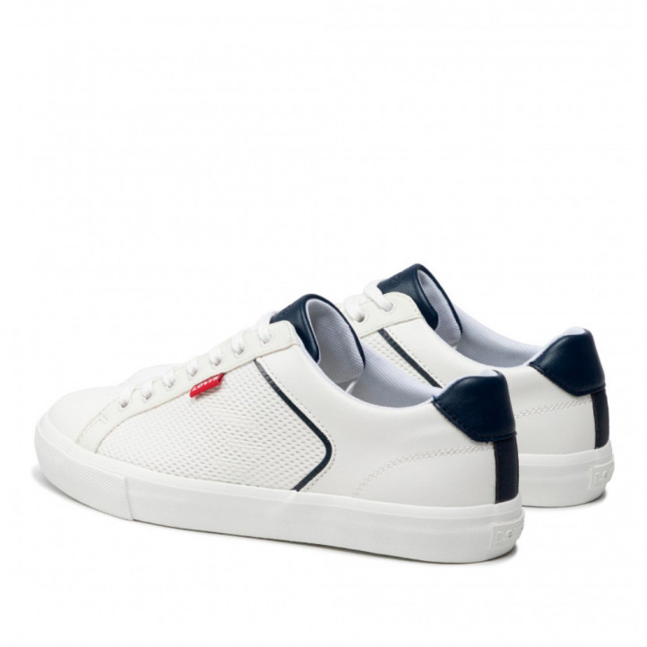 Zapatillas deportivas Levi's blancas con detalles en marino - Querol online