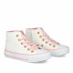 Zapatillas lona Chika 10 blancas con detalles rosas - Querol online