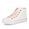 Zapatillas lona Chika 10 blancas con detalles rosas