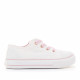 Zapatillas lona Chika 10 bajas blancas con detalles rosas - Querol online
