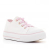 Zapatillas lona Chika 10 bajas blancas con detalles rosas