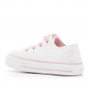 Zapatillas lona Chika 10 bajas blancas con detalles rosas