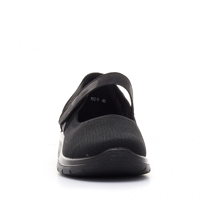 Zapatos cuña Vicmart negras tipo merceditas - Querol online