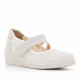 Zapatos cuña MY SOFT blancas tipo merceditas de tela - Querol online