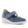 Sabates de falca MY SOFT blaus tipus merceditas de tela