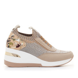 Sabatilles falca MY SOFT crema amb detall metàl·lic posterior - Querol online