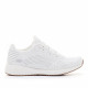 Zapatillas deportivas Skechers blancas con detalles purpurina y suela blanca - Querol online