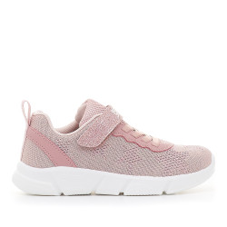 Zapatillas deporte Geox rosas de tela con velcro - Querol online