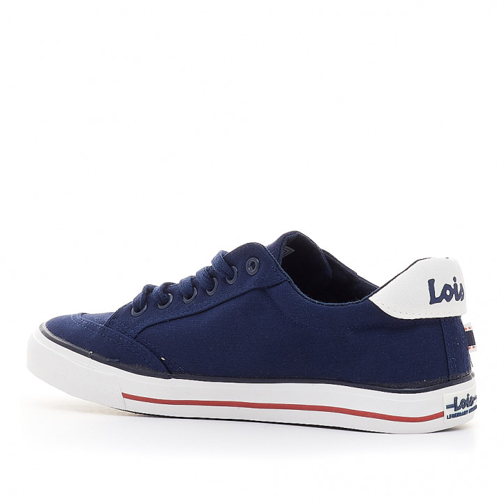 Zapatillas lona Lois azules diseño denim con blanco - Querol online
