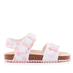 sandalias GARVALIN cierre con hebillas y  dibujos de flores - Querol online