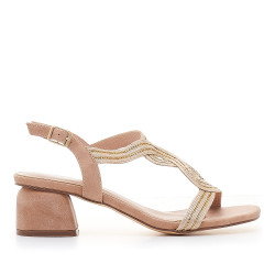 Sandalias tacón D'Angela con bandas entrelazadas por empeine - Querol online