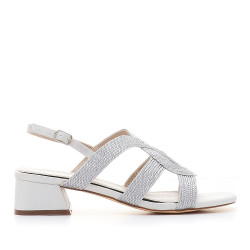 Sandàlies taló D'Angela amb cordes platejades - Querol online
