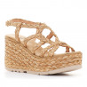 Sandalias cuña Alma Blue con tiras de rafia