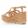 Sandalias cuña Alma Blue con tiras de rafia