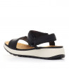 Sandalias planas Owel chios negras con piso blanco