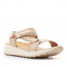 Sandalias planas Owel chios de color beige con piso blanco