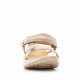 Sandàlies planes Owel chios de color beix amb pis blanc - Querol online