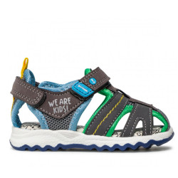 sandalias GARVALIN grises con partes verdes - Querol online