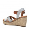 Sandalias cuña Xti 045173 plateadas con tira superior en marrón