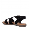 Sandalias planas Xti 044867 de antelina negra y hebilla dorada