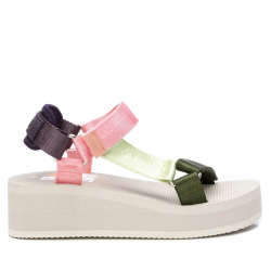 Sandàlies plataformes Refresh 079393 nude d'estil esportiu amb tires de colors - Querol online