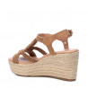 Sandalias cuña Xti 043974 camel estilo ganchillo con suela de rafia