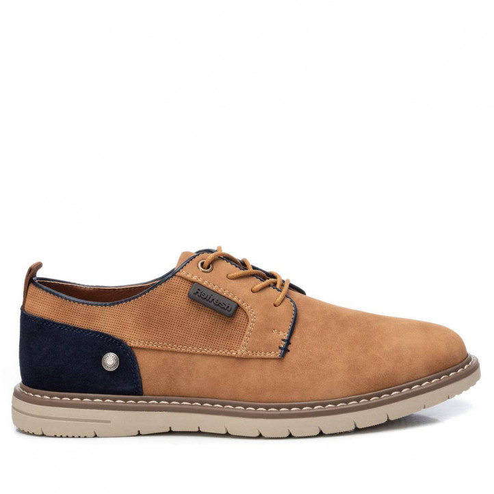 Zapatos sport Refresh 079702 marrón con detalles azules - Querol online
