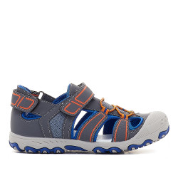 sandàlies QUETS! grises amb detalls en taronja i l'interior blau - Querol online