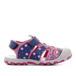 sandàlies QUETS! blaves amb flors i interior roses - Querol online