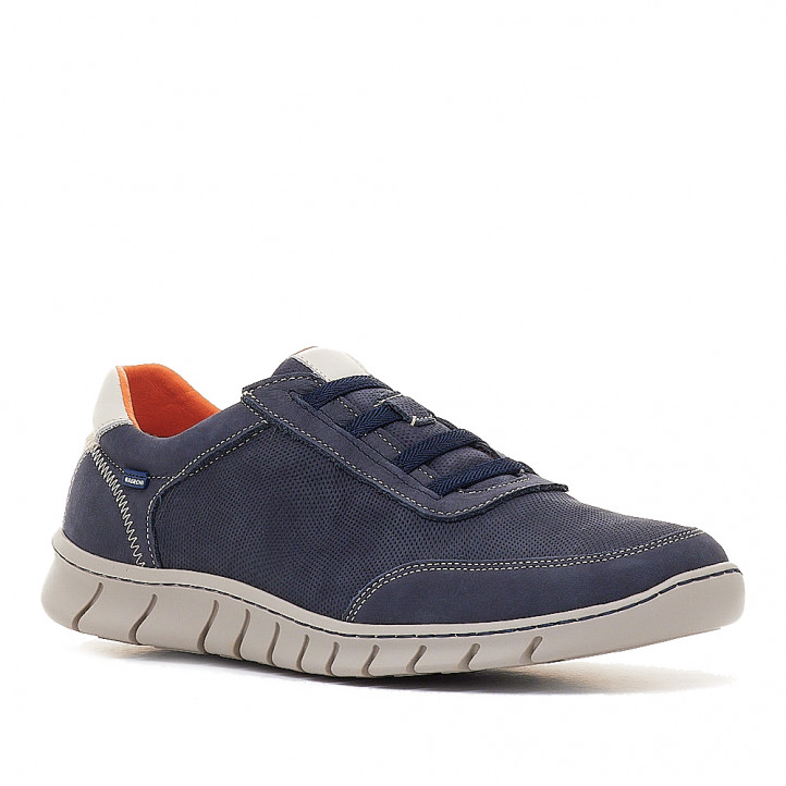 Zapatos sport Baerchi azules con cordones elásticos - Querol online