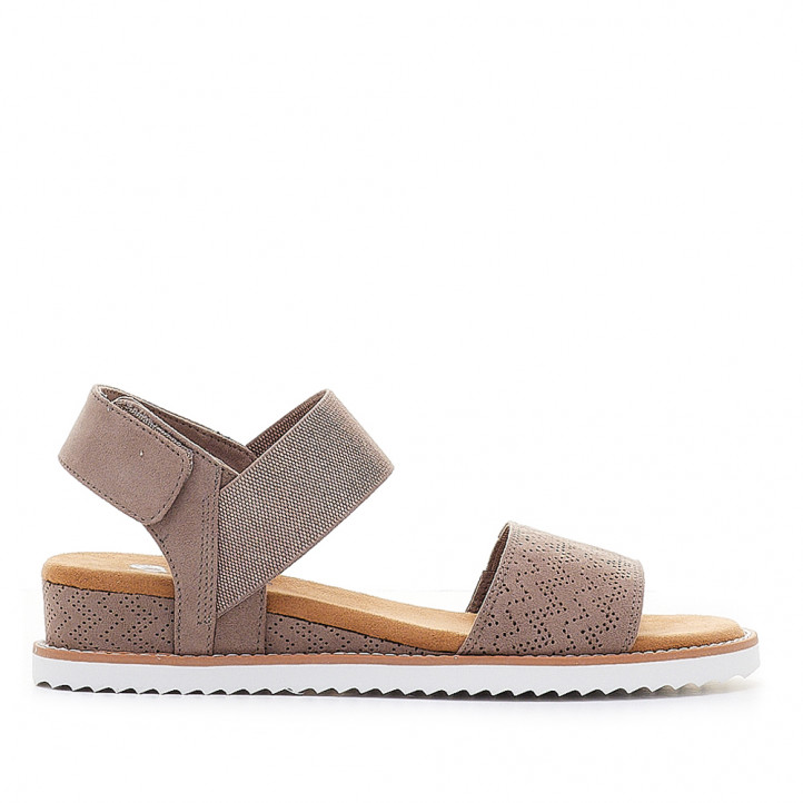 Sandalias planas Skechers bobs desert kiss crema - Querol online