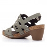 Sandalias tacón Jungla con empeine gris perforada