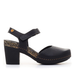 Sandàlies taló Jungla tancades totalment negres - Querol online