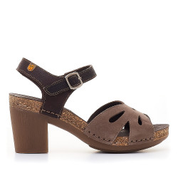 Sandàlies taló Jungla amb part davantera perforada - Querol online