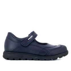 Ballarinas amb tira Pablosky blau marí de pell amb velcro - Querol online
