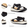 Sandalias planas Owel chios negras con piso blanco