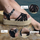 Sandalias plataformas Owel samos con multiples tiras negras - Querol online
