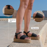Sandalias plataformas Owel creta con pala grande negra
