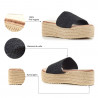 Sandalias plataformas Owel negras de pala y rafia