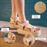 Sandalias plataformas Owel de rafia con cierre de velcro y plataforma zante