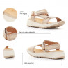 Sandalias planas Owel chios de color beige con piso blanco