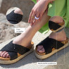 Sandalias plataformas Owel andros con tiras cruzadas negras