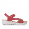 Sandàlies falca Walk & Fly vermelles amb diverses tires i doble velcro