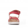 Sandalias cuña Walk & Fly rojas con varias tiras y doble velcro