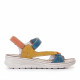 Sandalias cuña Walk & Fly multicolor con varias tiras y doble velcro - Querol online