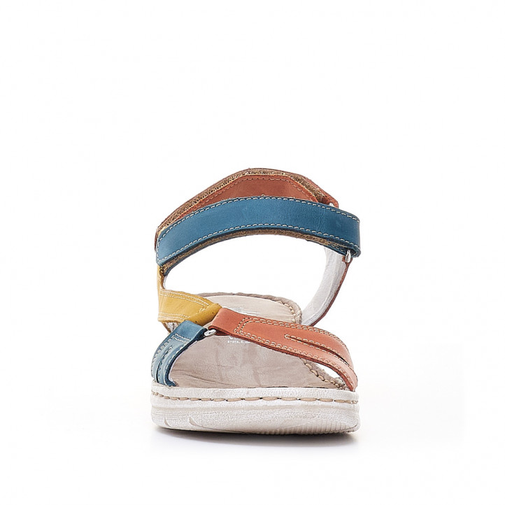 Sandàlies falca Walk & Fly multicolor amb diverses tires i doble velcro - Querol online