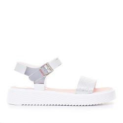 sandalias Pablosky tira efecto serpiente plateado - Querol online